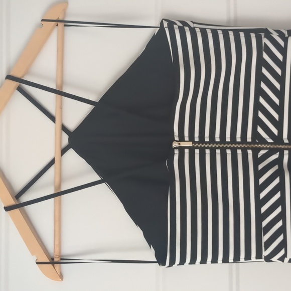 Dynamite, black & white striped halter top dress, size Medium - Picture 4 of 4